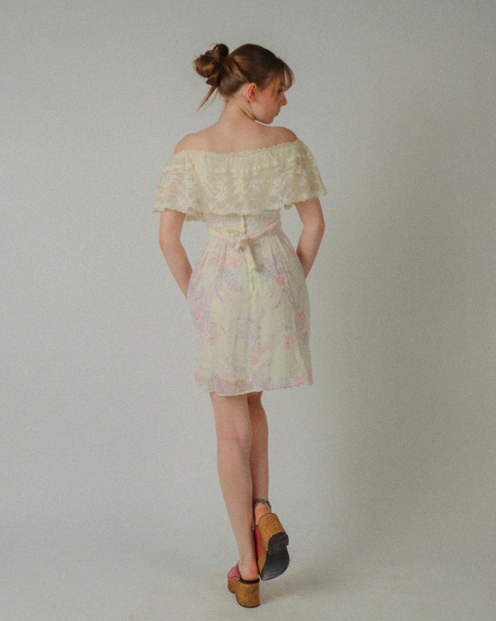 1970s Gunne Sax Off-Shoulder Minidress