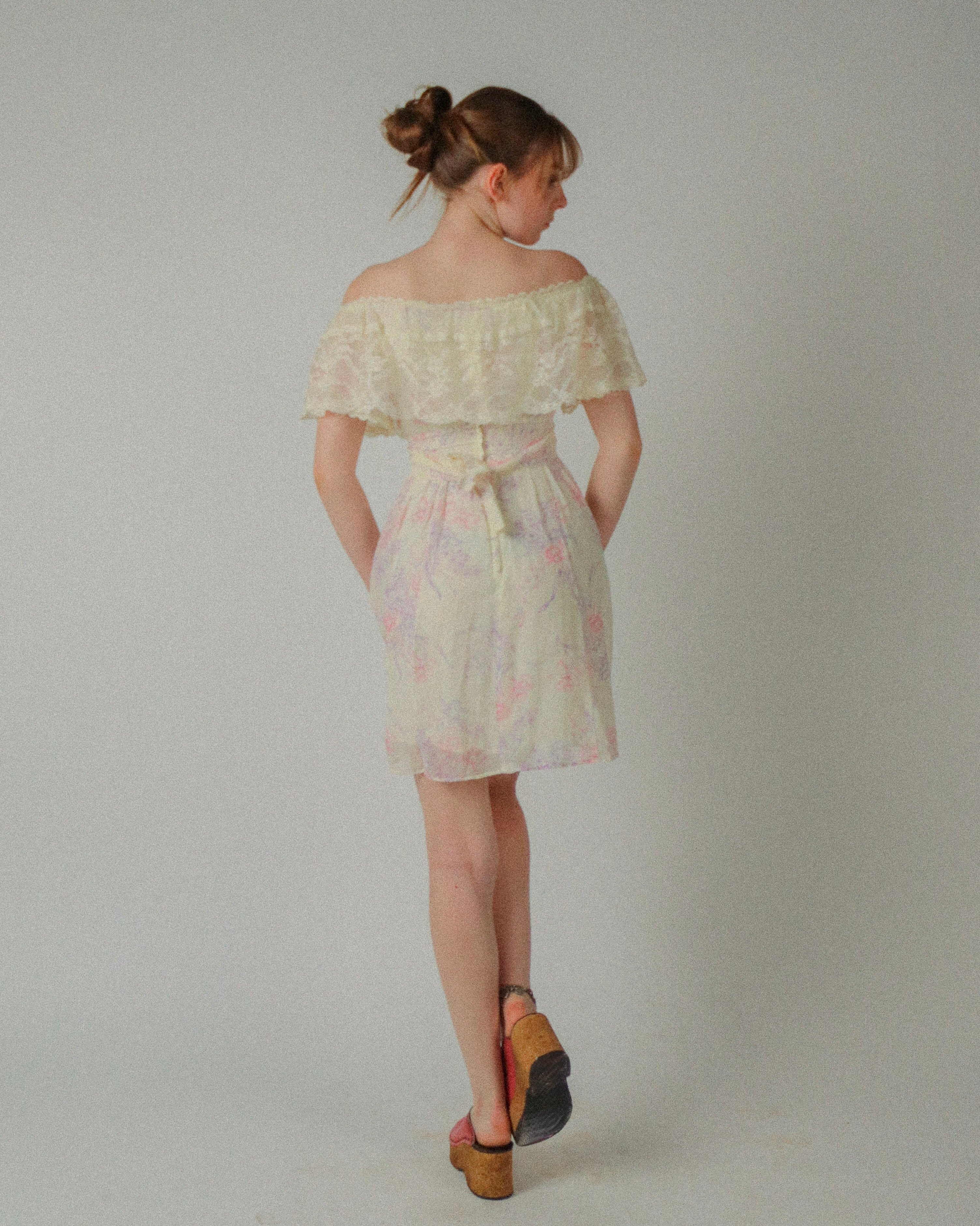 1970s Gunne Sax Off-Shoulder Minidress