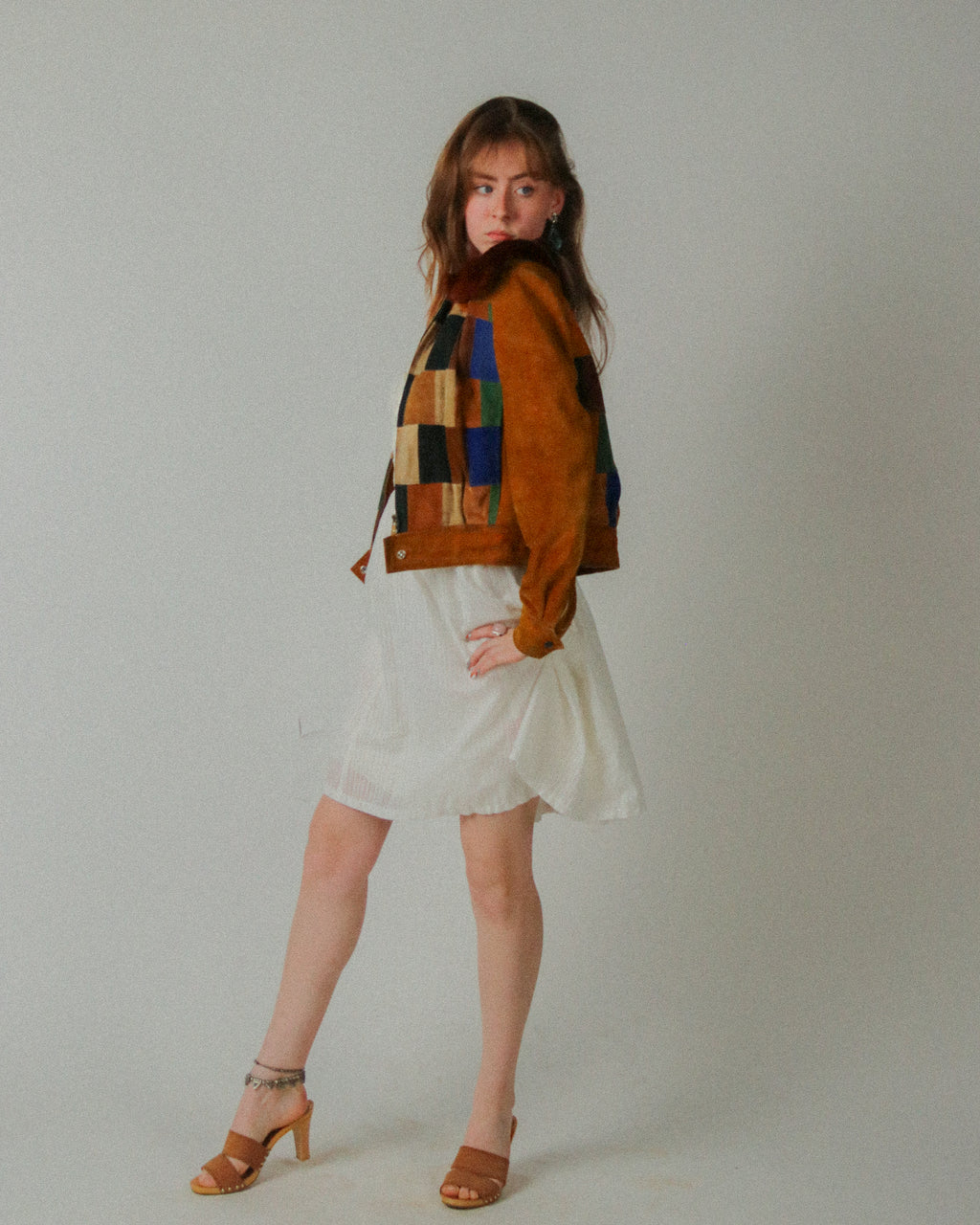 1970s Patchwork Suede Bomber Jacket