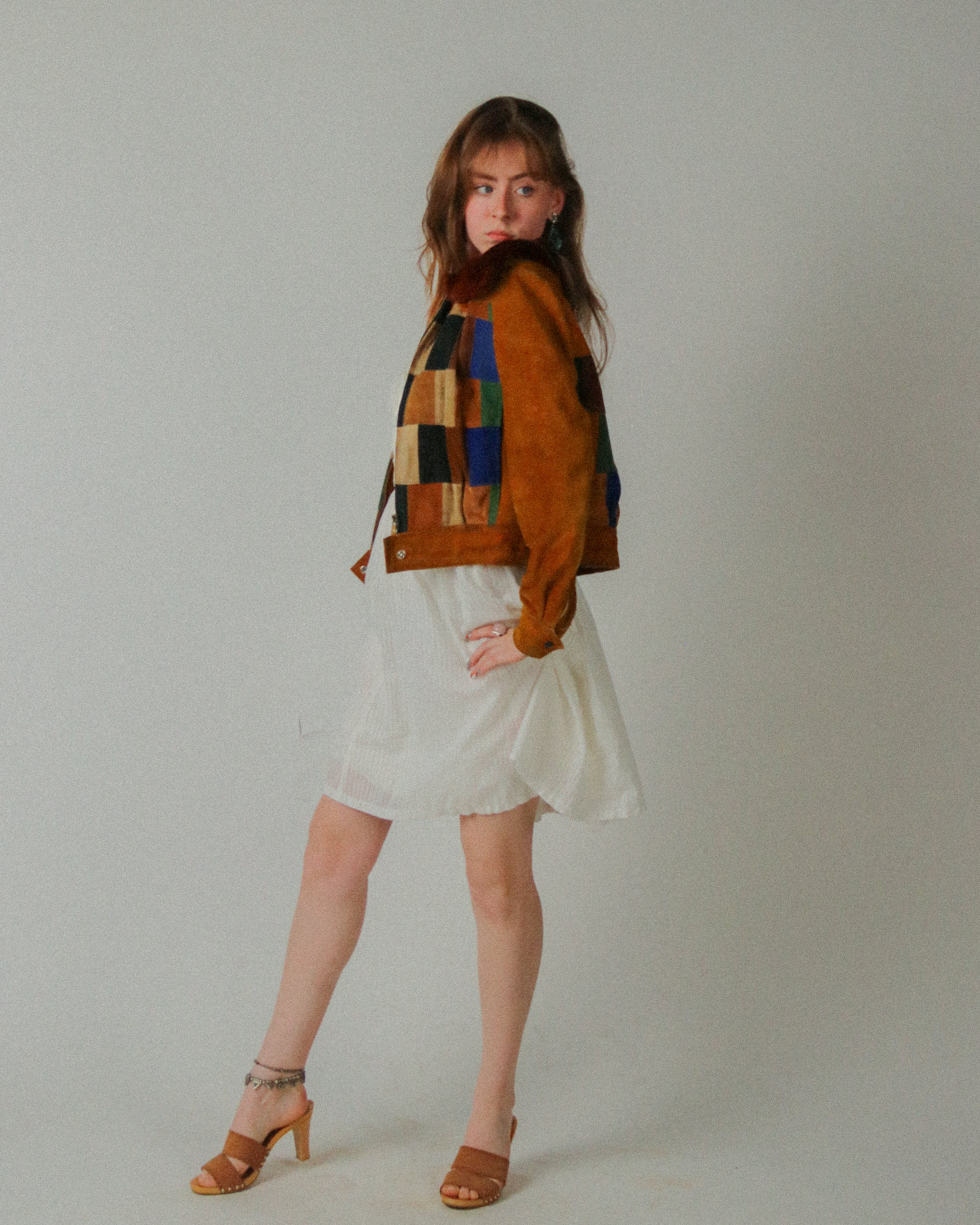 1970s Patchwork Suede Bomber Jacket