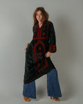 1960s Pakistani Embellished Velvet Caftan Dress