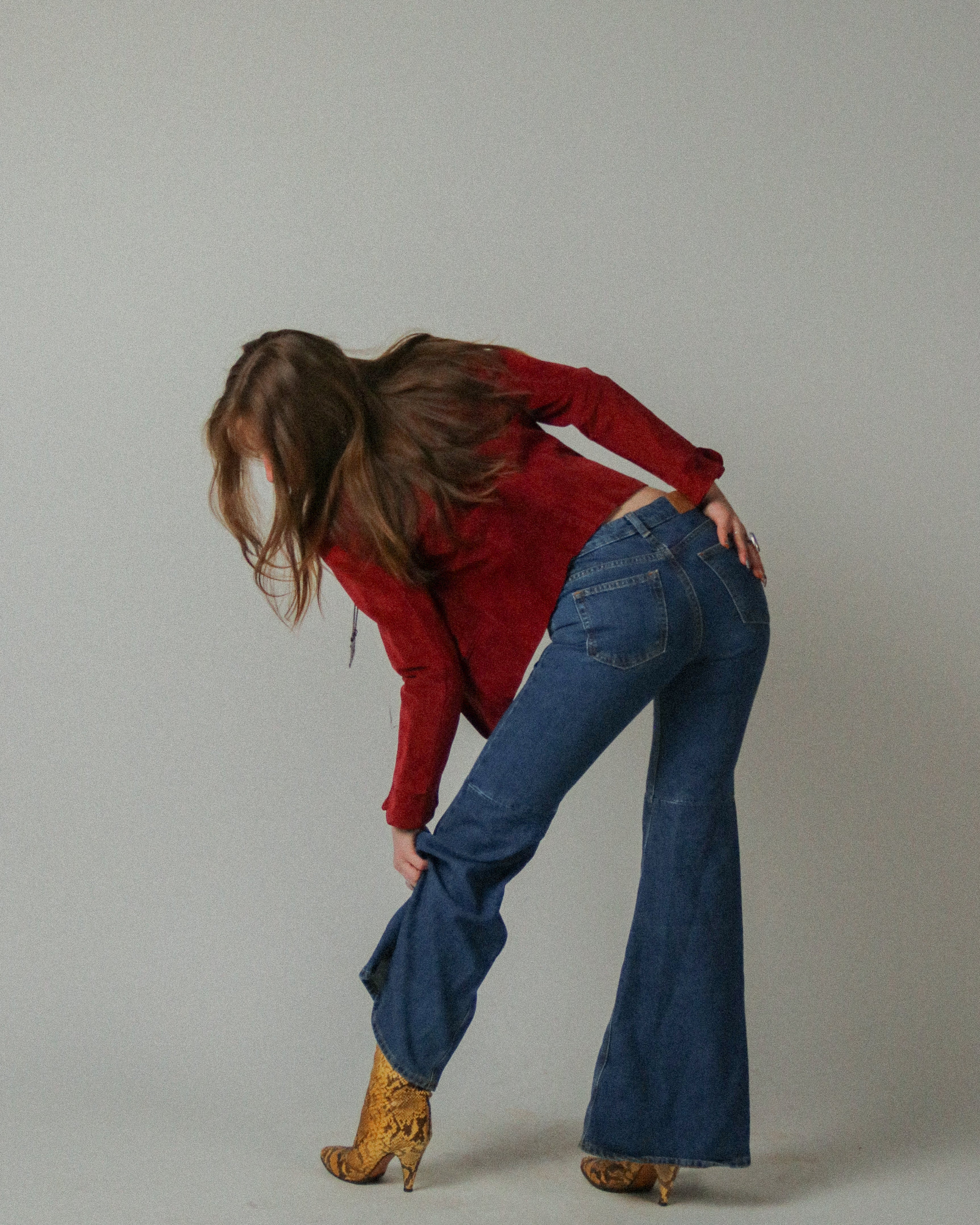 1970s Gassy Jack Cherry Red Peplum Suede Jacket