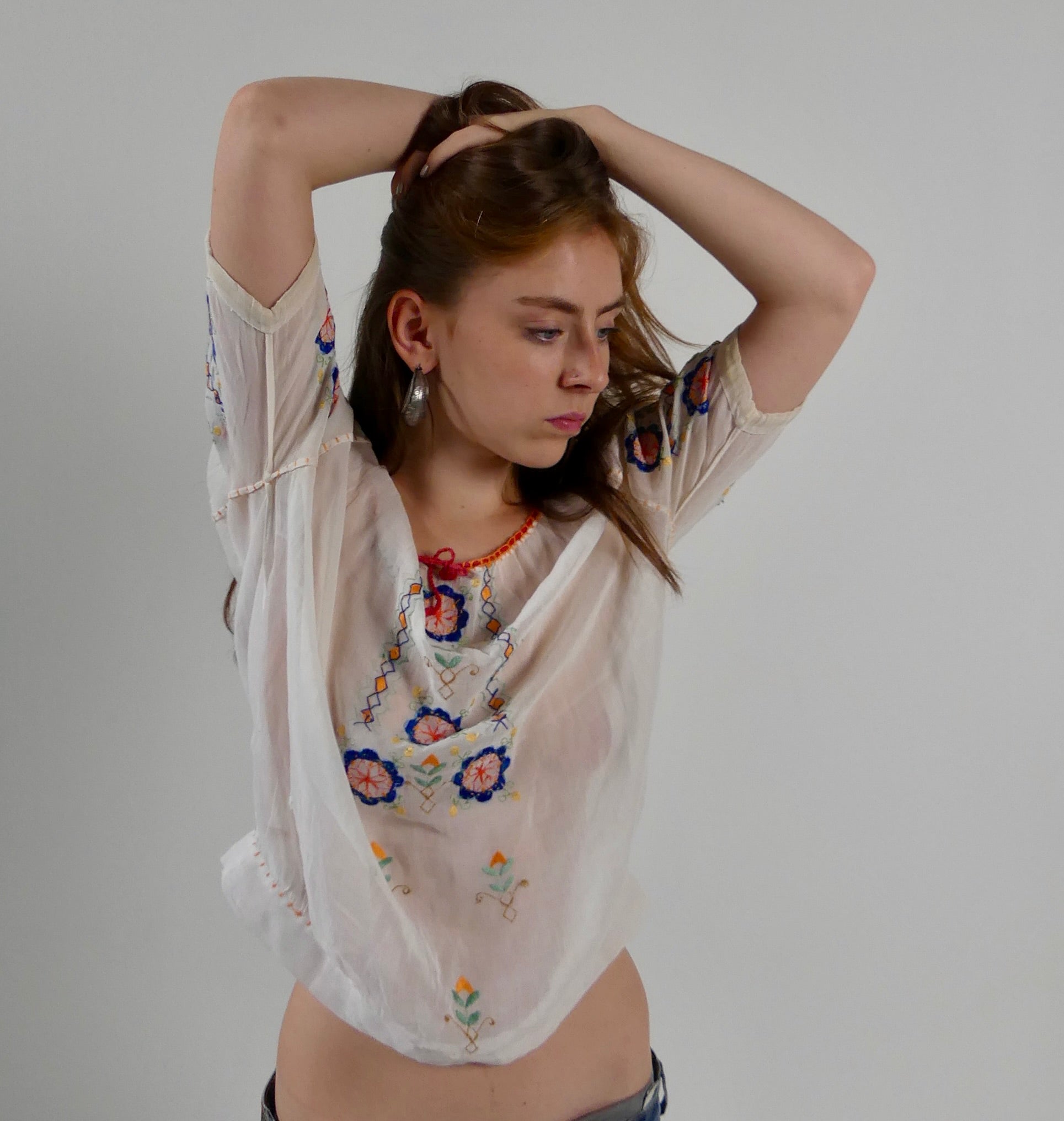 1930s Hungarian Embroidered Blouse