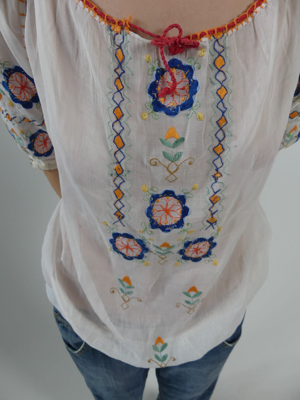 1930s Hungarian Embroidered Blouse