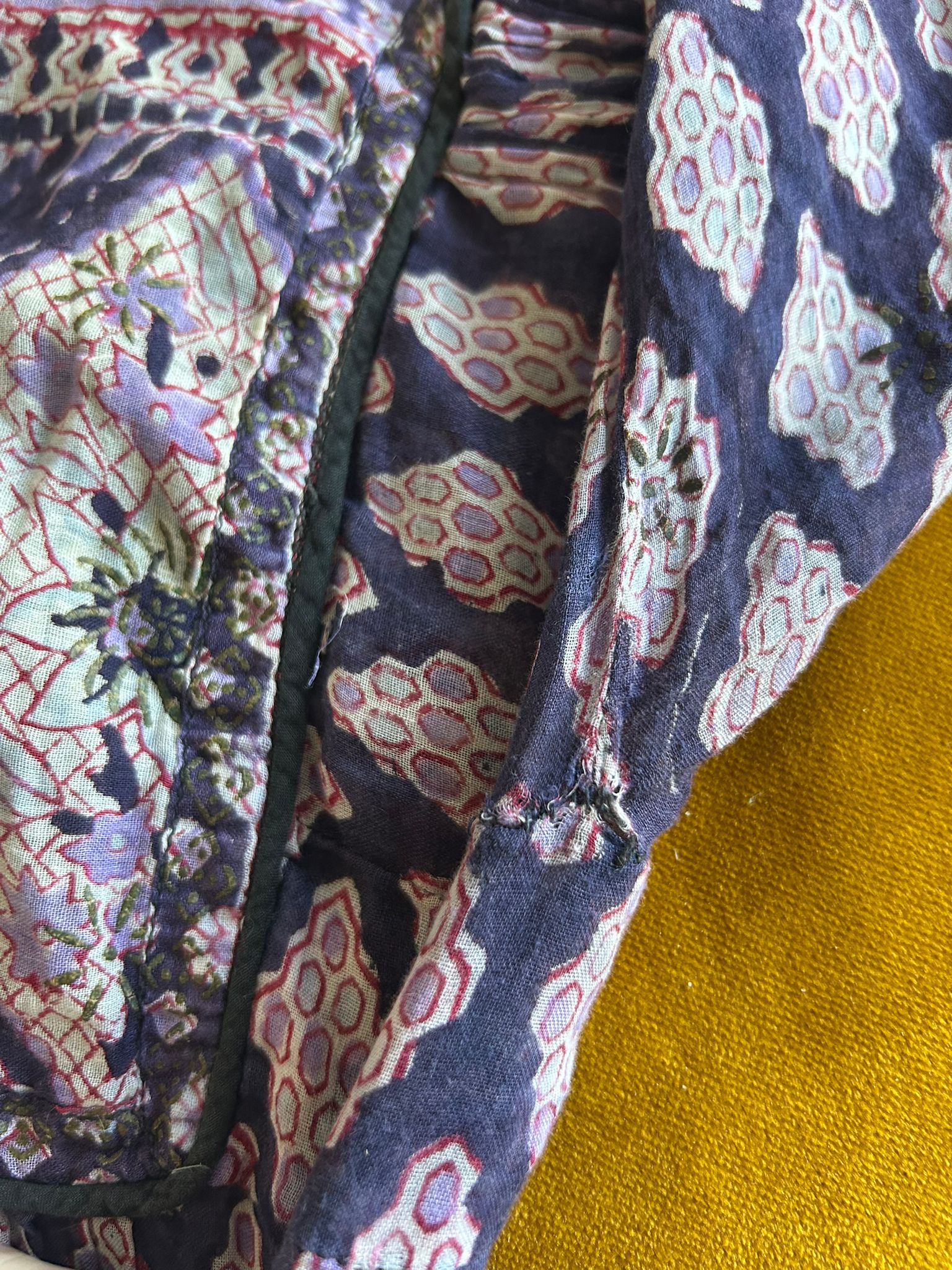 1970er Phool-Baumwoll-Gaze-Kleid