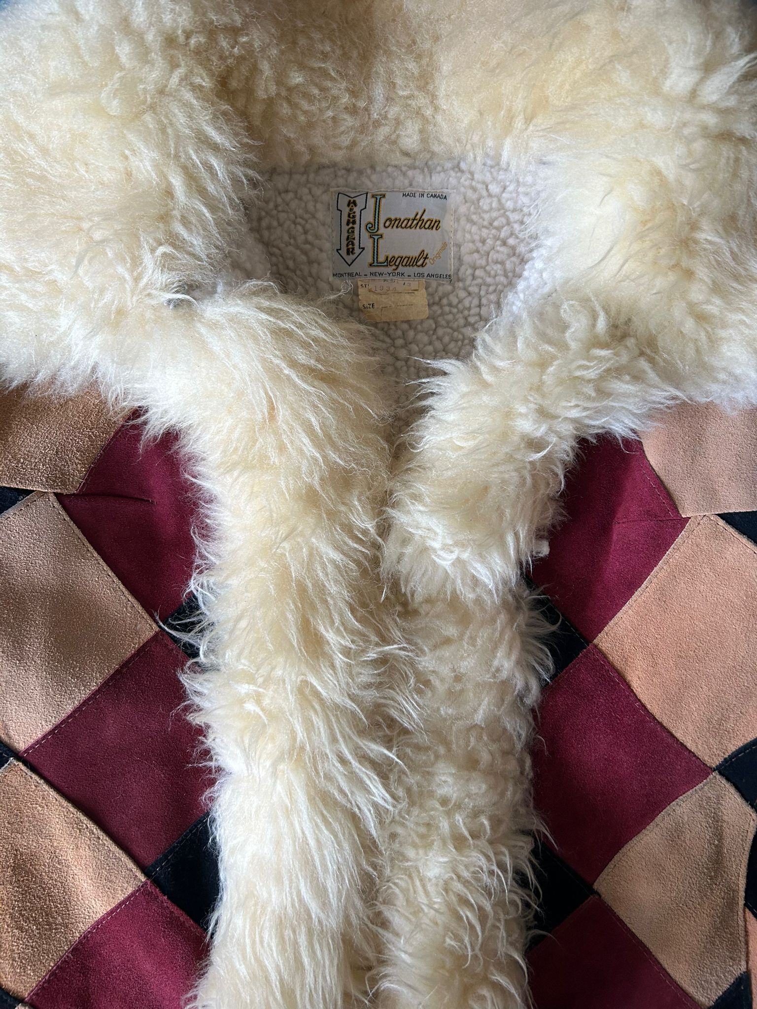 Penny Lane Coat- Original 1960s Afghan Suede and Sheepskin Harlequin Patchwork Coat