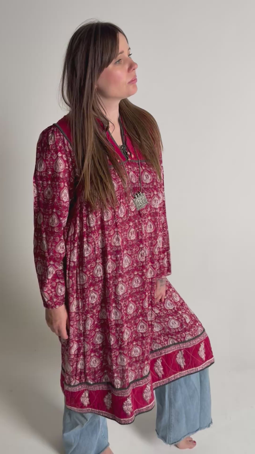 Vintage 1970s "Made in India" Cotton Gauze Dress